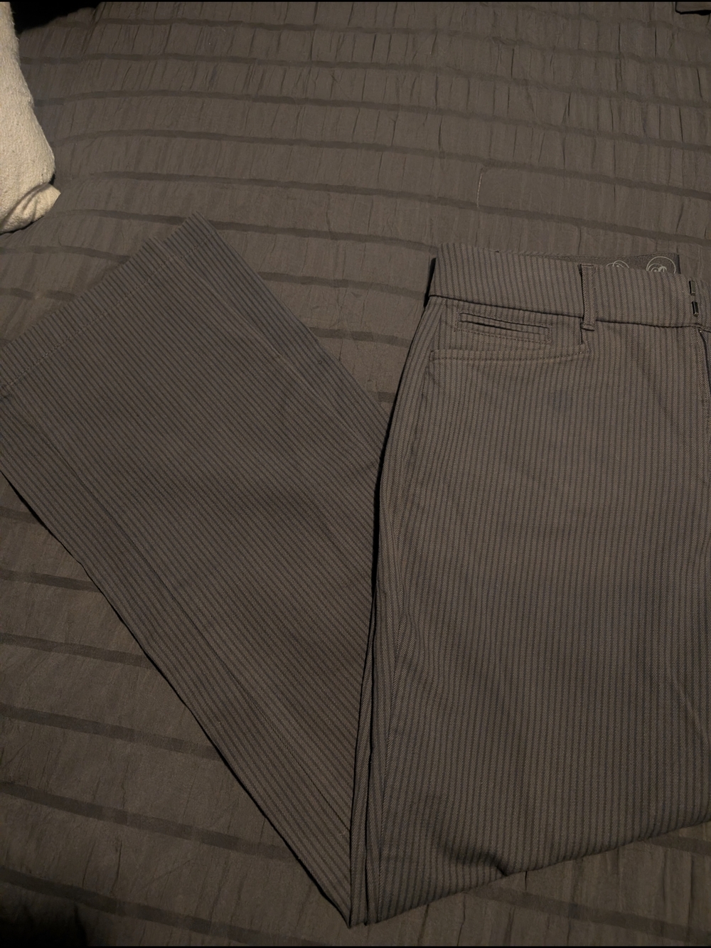 JM Collection Women's Pinstripe Dress Pants - Charcoal
